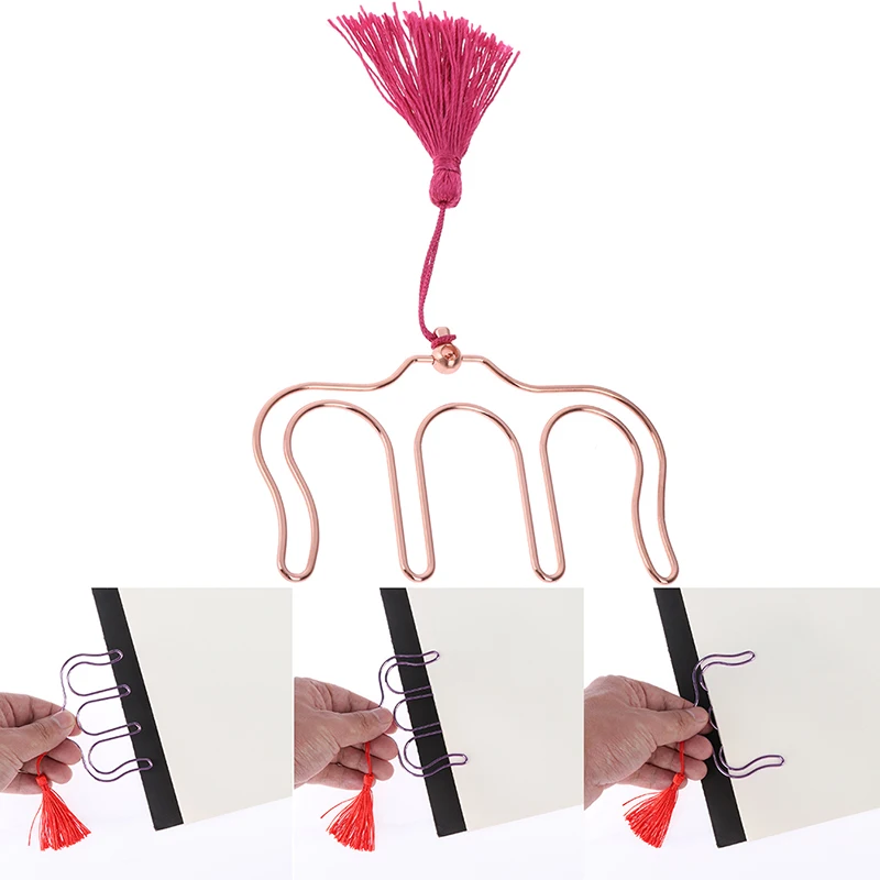 

1PC Metal Music Book Clip Bookmark Page Holder Paper Clip with Decorative Tassel Music Folder Stationery