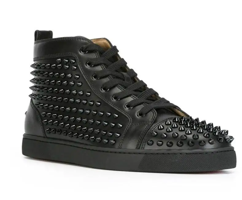 

Fashion Designer Brand Studded Spikes Flats shoes Casual Shoes For Men and Women Flat Party Lovers Genuine Leather Sneakers