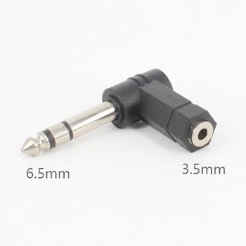 

90 Degrees 3.5mm Female to 6.35/6.5mm 1/4" Mono Stereo Male Speaker Audio Adapter Plug 3.5mm 1/8" Stereo TRS Connector Converter