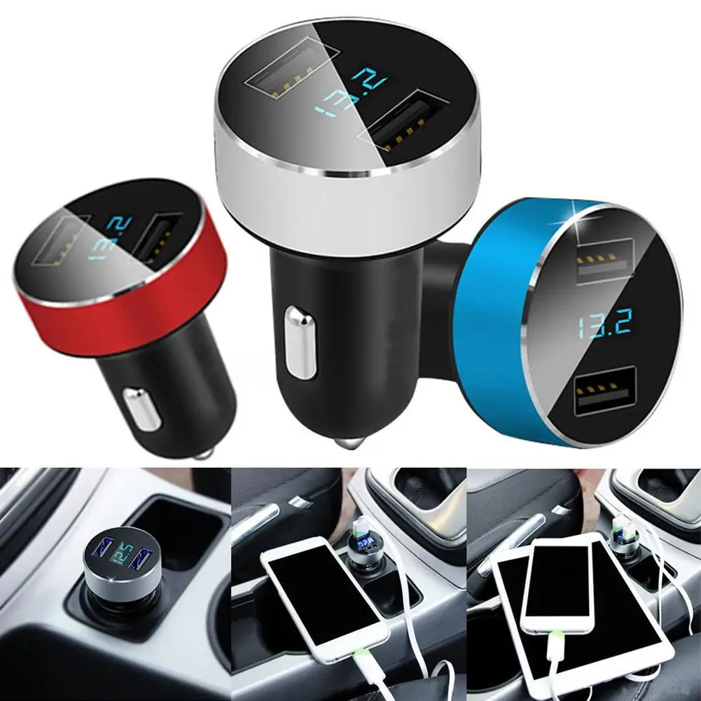 

3.1A Dual USB Car Charger 2 Port LCD Display 12-24V Cigarette Socket Lighter Fast Car Charger Power Adapter Car Styling