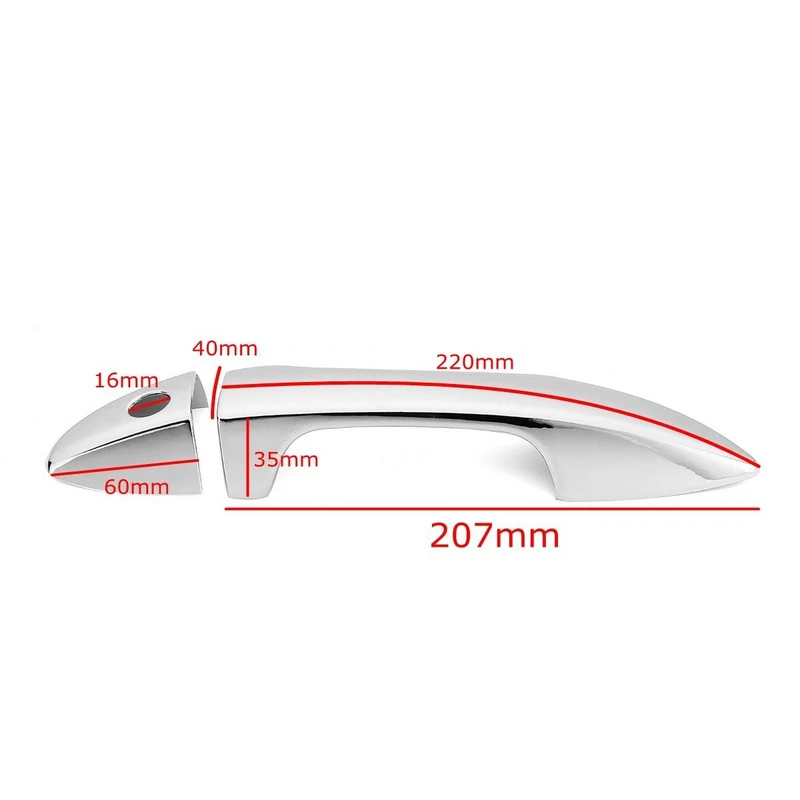 JXLCLYL 8pcs/set Chrome Side Door Handle Cover Trim For  Corolla 2014-2017