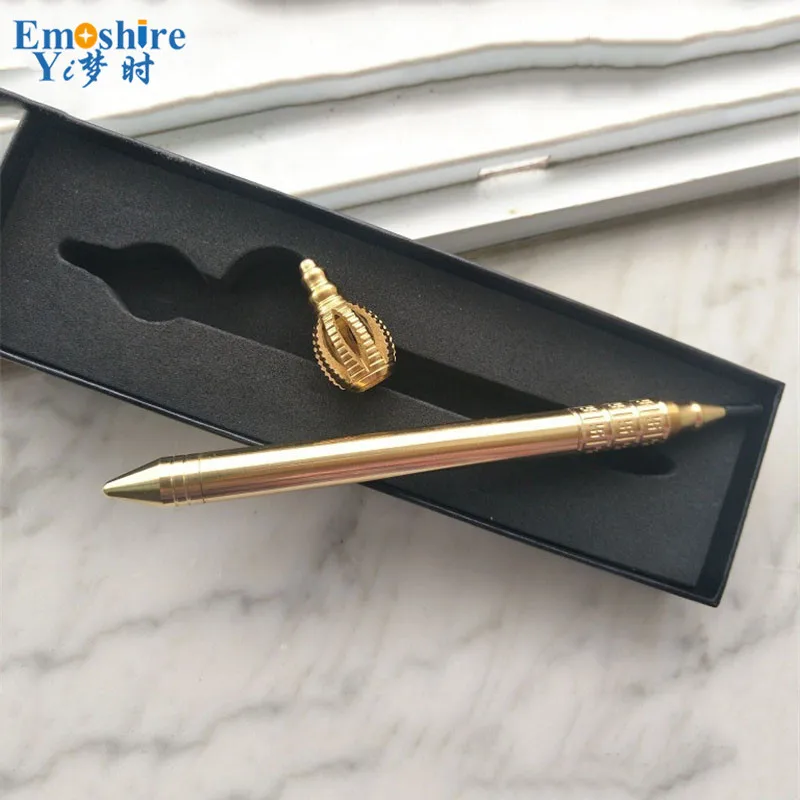 Emoshire Tang Seng Meng magic pestle signature pen handmade King Kong sticks brass pen high-end gift metal signature pen (7)