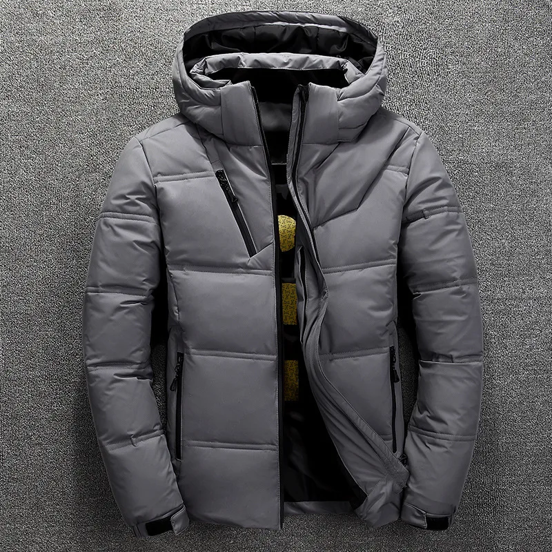 

Men Hooded Jacket 2018 New White Thicken Duck Down Jackets Male Casual 3XL Plus Size Short Coats Wholesale jacket winter men