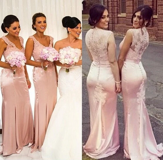 Pastel Pink Bridesmaid Dresses