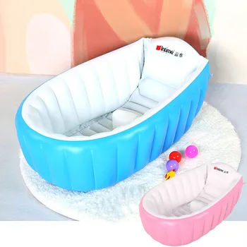 

Behogar Portable Baby Toddler Inflatable Bathtub Thickening Folded Washbowl Bathtub Anti-slip Newborn Shower Basin Swimming Pool