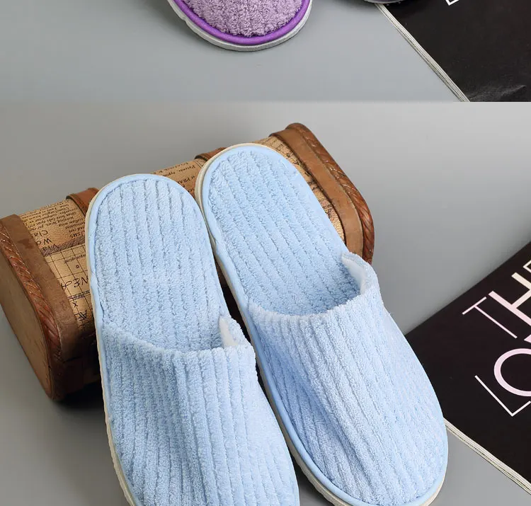 10 pairs Disposable Slippers Hotel Beauty Salon Room open toe Slippers Washable terry cloth Couple big size Slippers