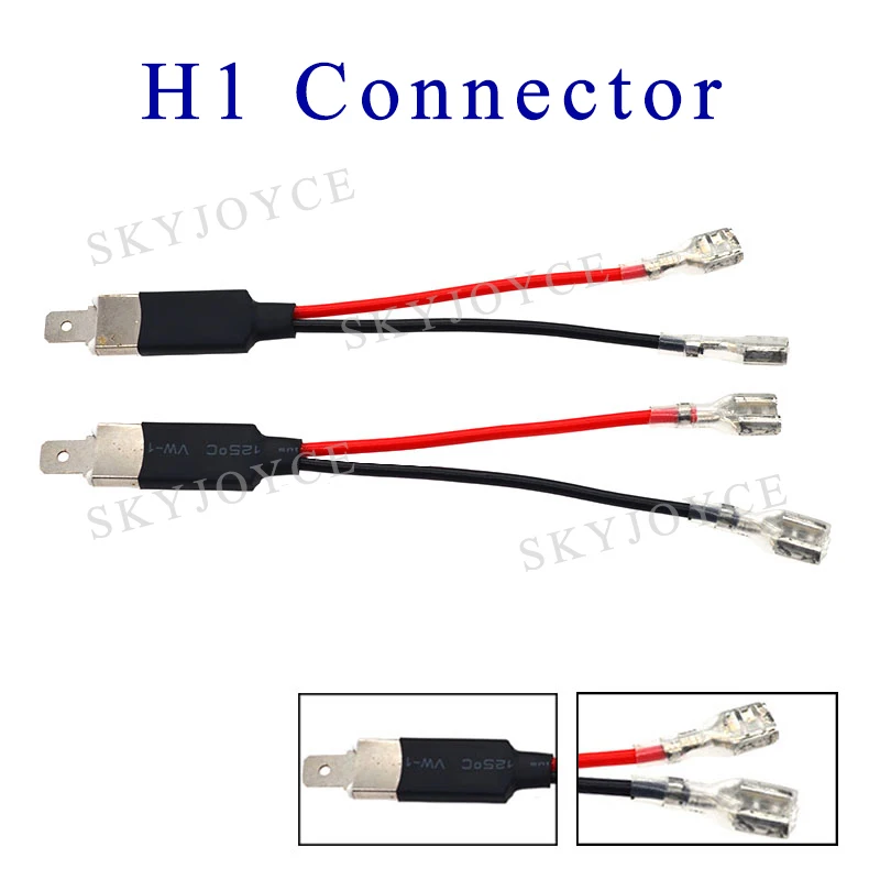 

SKYJOYCE 2PCS 10PCS H1 HID Adapter Power Cable Connectors For H1 HID Xenon Bulb Car Styling H1 Harness Wire For H1 HID Xenon Kit