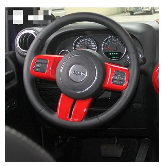 5 цветов slilver накладка на руль для 2011- Jeep Wrangler Jk Sahara Rubicon& Compass& патриот-набор - Название цвета: Красный