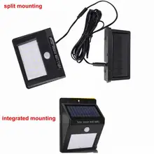 Nova atualização da chegada 30 led 500lm luz solar dividir montagem pIR senser motion 3 vs38/48/28/10 /55/20 led Solar Luzes de Parede Waterpr EU