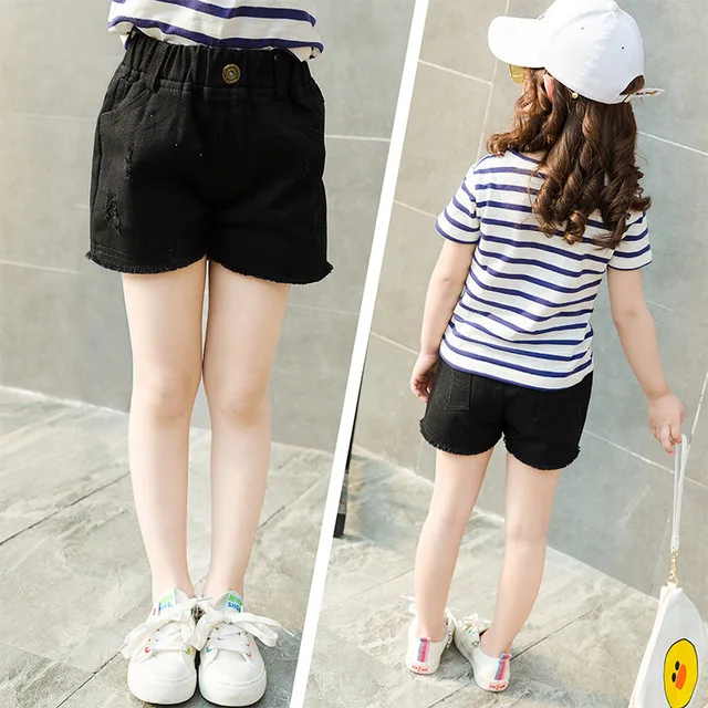 Популярные детские штаны шорты для маленьких девочек модные джинсы Летние