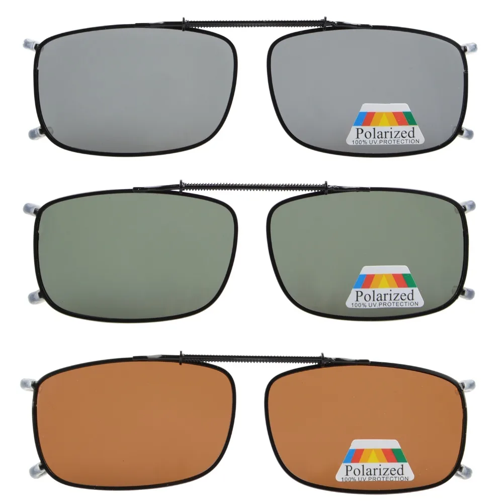 

C63 Mix Eyekepper Grey/Brown/G15 Lens 3-pack Clip-on Polarized Sunglasses 52x33 MM