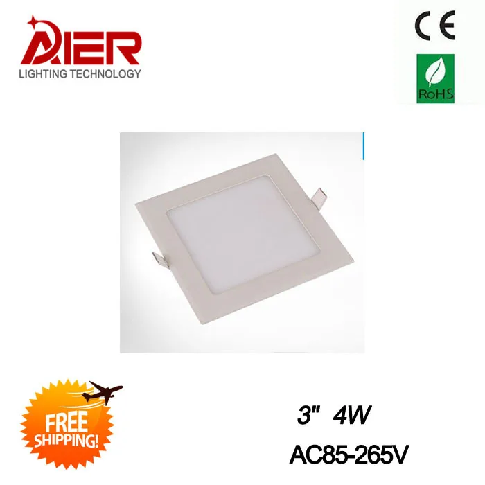 Светодиодная панель квадратный Точечный светильник 4 Вт, яркий SMD 2835, FedEx, AC85-265V