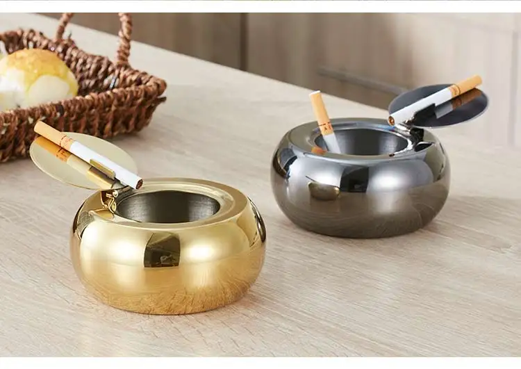 Personalized ashtray creative    thickening  drum ashtray with stainless steel stylish bar products (2) - 