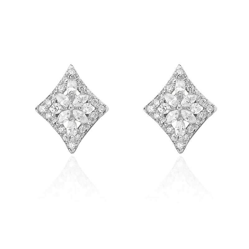 CHUKUI Jewelry Accessories Brincos Fashion Silver Crystal Earrings For Women Elegant Cubic Zirconia Ear Studs Free Shipping (6)