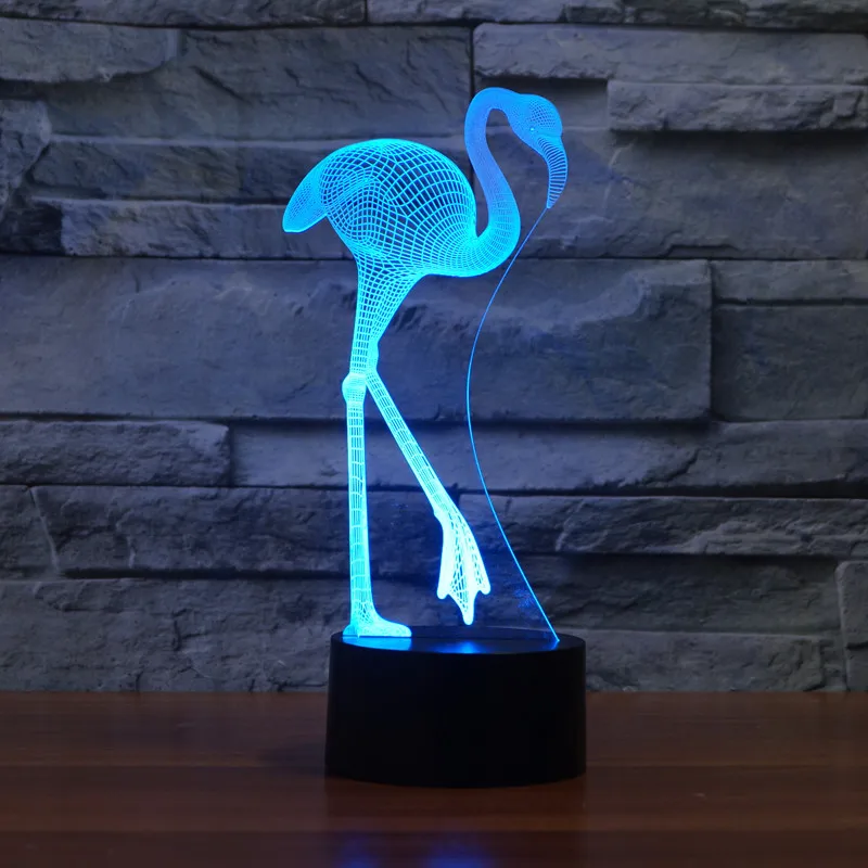 Flamingo 3D night light 7 Color Changing Night Lamp for Bay children Bedroom USB charge Led Lamp