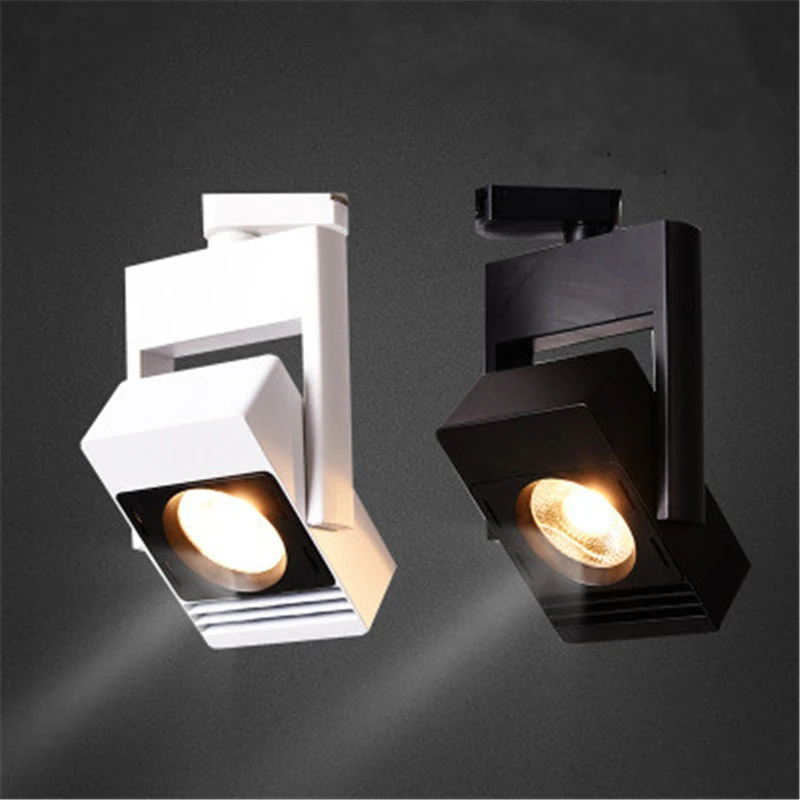 

Black/white LED track light square COB spotlight 20W/30W COB track light lighting for clothing store display lights