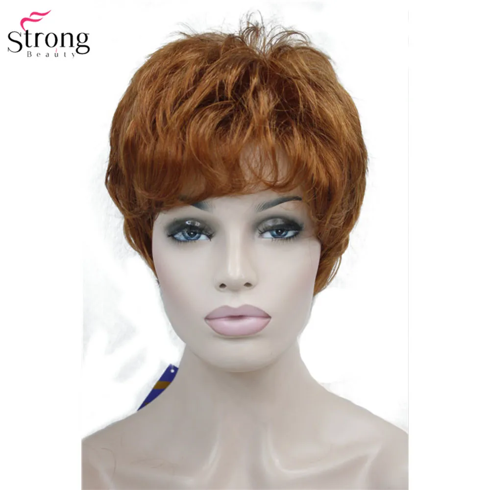 StrongBeauty женский парик Короткий прямой из натурального меха
