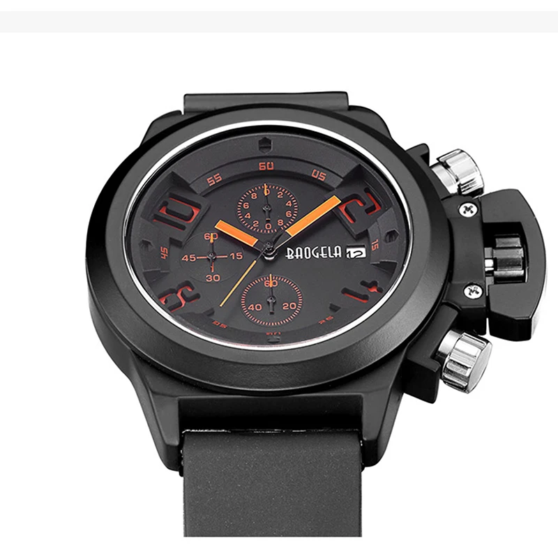 

BAOGELA Montre Homme Luminous Watch Big Mens Watch Sport Quartz Men Wristwatches Quartz Black Sport Watch Men Relogio Masculino
