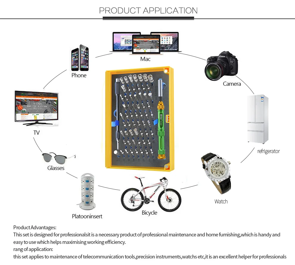 BSTmagnetic bit driver kit 63 в 1 Профессиональный ремонтный набор инструментов многофункциональный прецизионный Набор отверток для iPhone, Mac, ноутбука