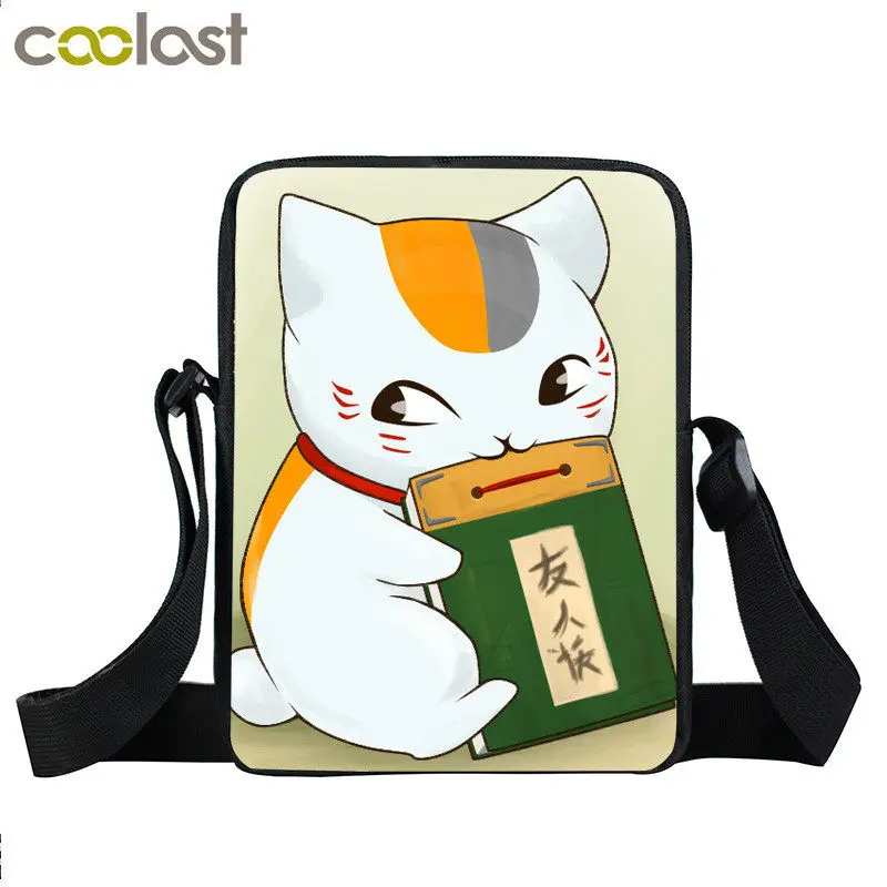 Anime Totoro / Natsume yuujinchou / Sailor Moon Boys Girls Crossbody Bags Luna Nyanko Sensei Women Handbag Small Shoulder Bag - Цвет: xkbTotoro09