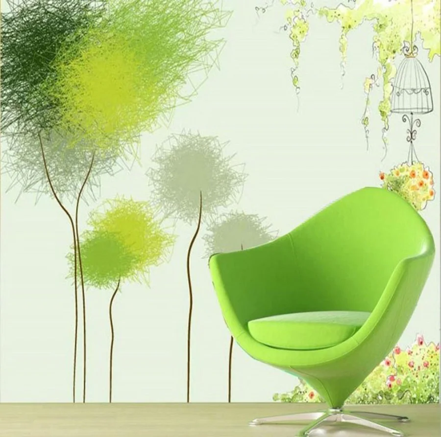 

Elegant Sketch Trees Flutter in Wind Vinyl Wallpaper Rolls for Walls 3d Hallway Papel Pintado Vintage Papel De Parede Tijolo