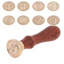 Ретро цветок Письмо Конверт уплотнение воск медь печать штамп искусство декоративное уплотнение воск печать штамп деревянная ручка свадебный пост подарки