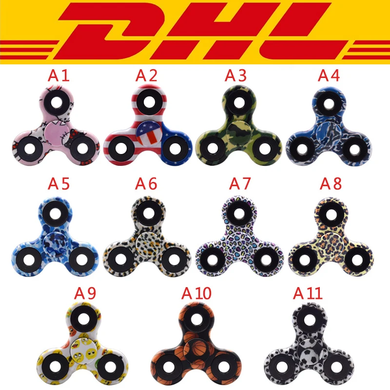 

30 PSC /Lot DHL Colour Fidget Toys Plastic EDC Sensory Hand Fidget Spinners For Autism and ADHD Kids/Adult Funny Anti Stress