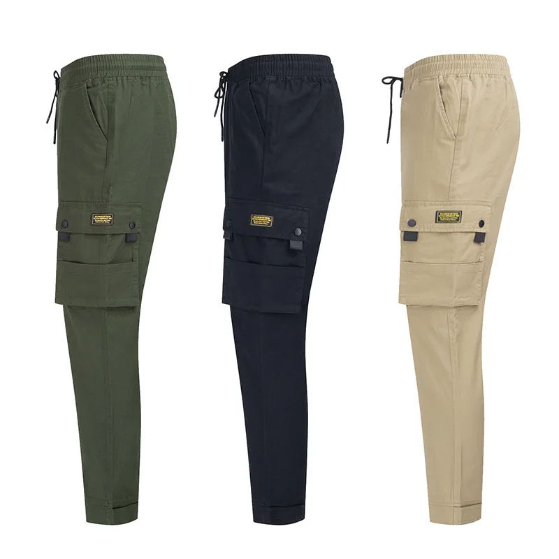 

Man Tooling Pants Safari Style Zipper Fly Loose Knee Length Pockets Male Big Size Men's Casual Cargo Pockets Pants Casual