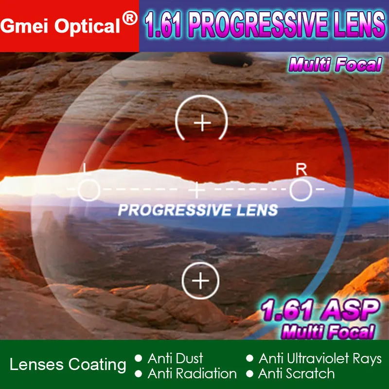 1.61 Super-Tough Digital Sin Forma Progresiva Sin Línea Multi-Focal Óptica Personalizada Con AR recubrimiento 2 Unids - 4