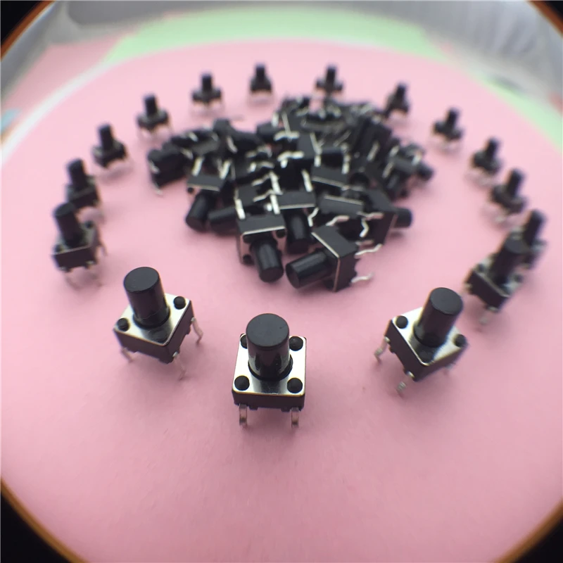 

50pcs/lot 6x6x8MM 4PIN G93 Tactile Tact Push Button Micro Switch Direct Self-Reset DIP Top Copper Free Shipping