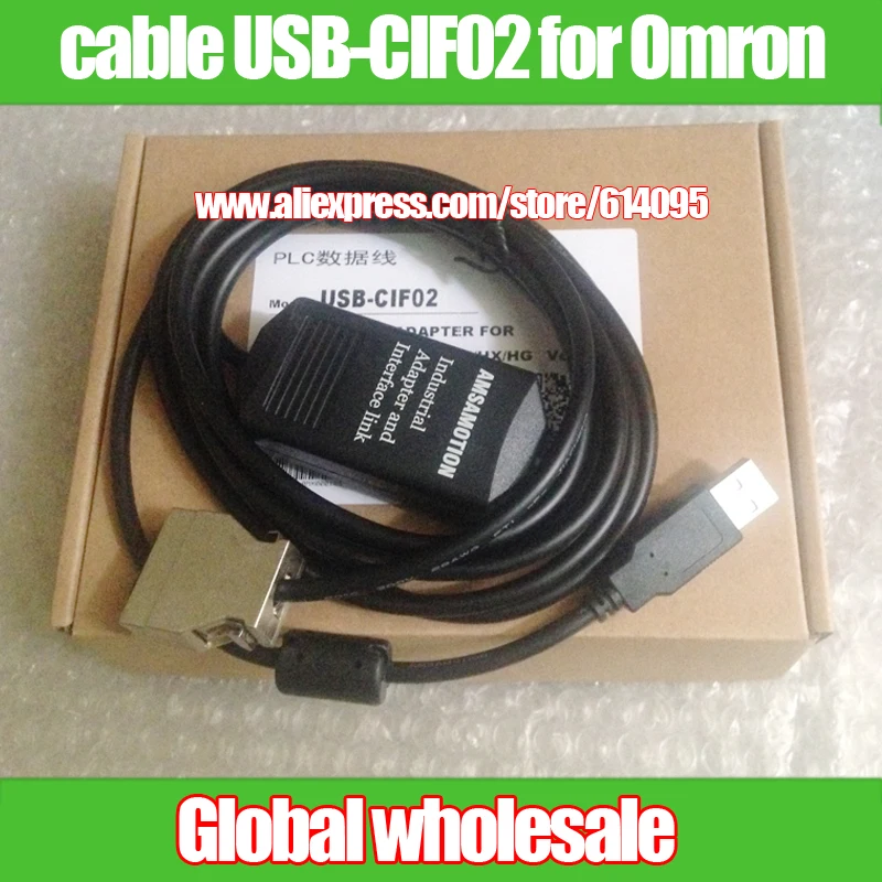 PLC programming cable USB-CIF02 for Omron / USB-CIF02 use for CPM1 / CPM1A / 2A / CQM1 / C200HS / C200HX / HG HE SRM1 series PLC