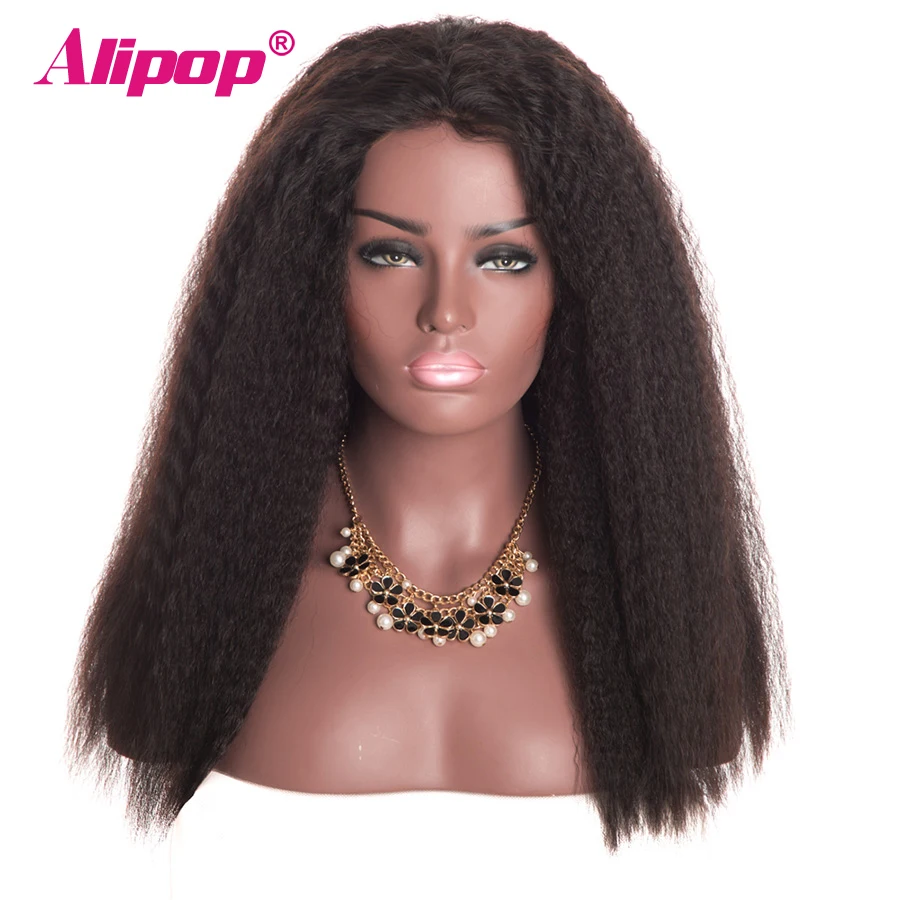 

Kinky Straight Brazilian13x4 Lace Front Human Hair Wigs For Women Alipop Lace Front Wig With Baby Hair PrePlucked Remy