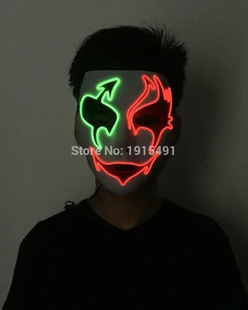 

Mysterious Double Color Eyes Led Strip Light Up Party Mask as Festival Gift EL Wire Flickering Mask for Role Play Club Bar DJ