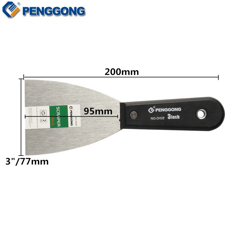 PENGGONG " Шпателем Углеродистой Стали Шпатель Лопатой Кирпичные Стены Штукатурный инструмент Нож Ручной Инструмент 3 Шт. Строительства инструменты