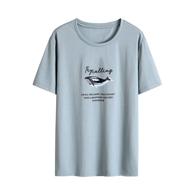 Enjeolon мужская футболка Летняя хлопковая Футболка с принтом дельфина Мужская футболка Homme fitness Camisetas хип-хоп Футболка мужская футболка T3703 - Цвет: Blue