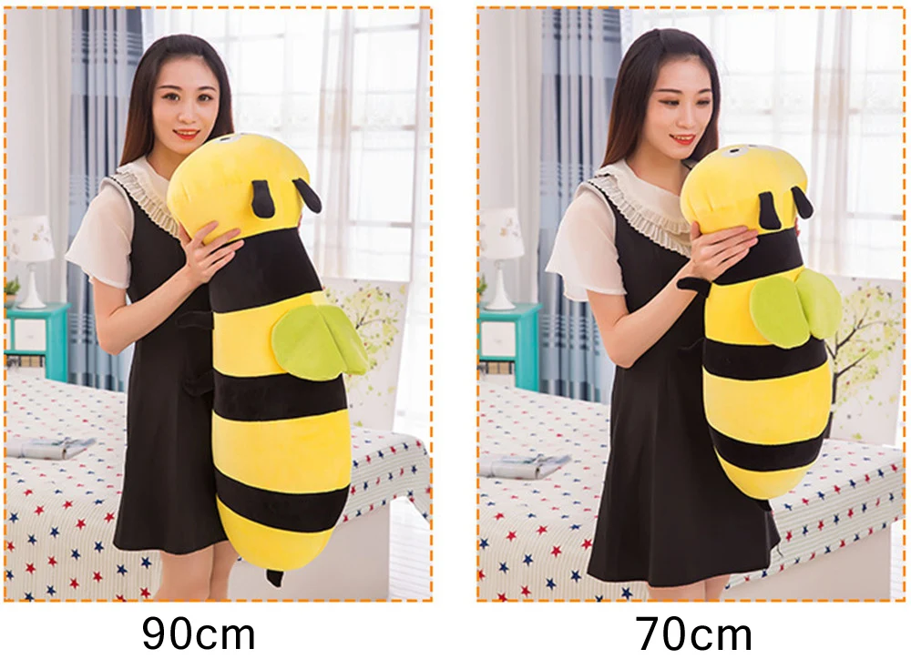 Fancytrader Lovely Animal Little Bee Plush Doll Stuffed Cartoon Yellow Honeybee Toy Pillow Gift for Kids 35inch 90cm7