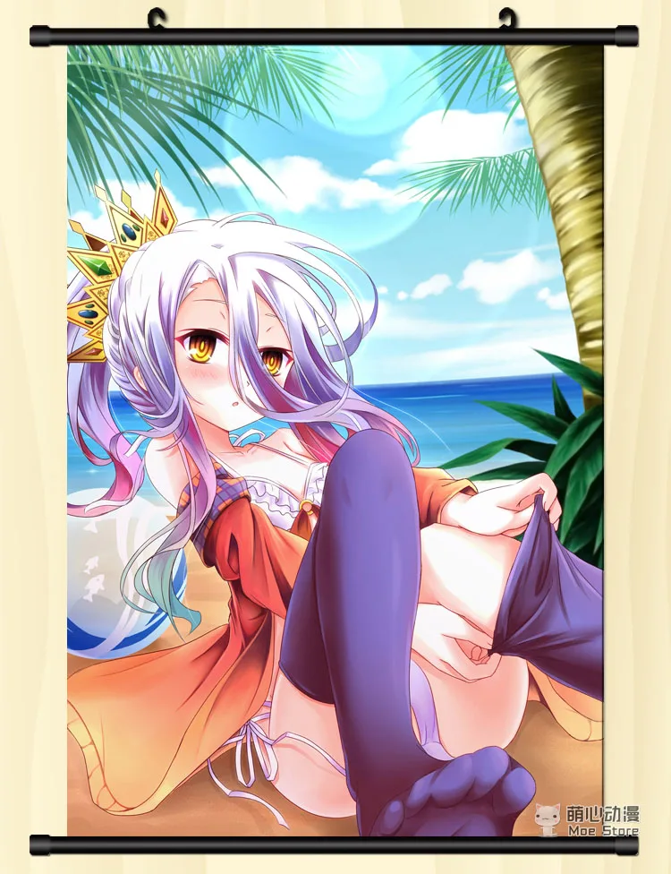 Японское аниме без игры жизни сексуальная девушка Shiro & Sora домашний декор