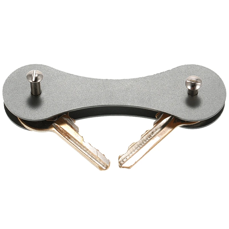 Алюминиевый смарт-брелок для ключей Органайзер клип Папка Сумка-брелок инструмент, серый