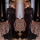 Save 31.6 on Unique Long Sleeve Glitter Black Mermaid Sequin Prom Dress 2017 Sparkly Special Evening Party Gowns Vestido Formatura