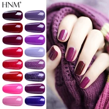 HNM 8 мл Гель-лак для ногтей фиолетового цвета замачиваемый УФ светодиодный Гель-лак для ногтей Полупостоянный для дизайна ногтей Гибридный Гель-лак базовое верхнее покрытие