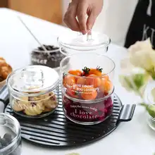Креативная стеклянная коробка для хранения продуктов в скандинавском стиле, контейнер для специй, фруктов, печенья, орехов, банок для торта, кухонный органайзер для сортировки, инструменты