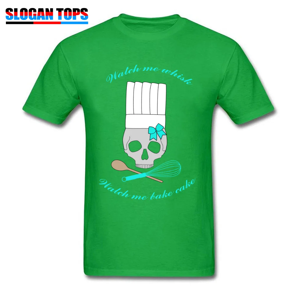 Casual Boy 2018 Casual Tops T Shirt Crew Neck Summer/Autumn 100% Cotton T-Shirt Normal Short Sleeve Tee-Shirts Watch me bake. Watch me bake cake green