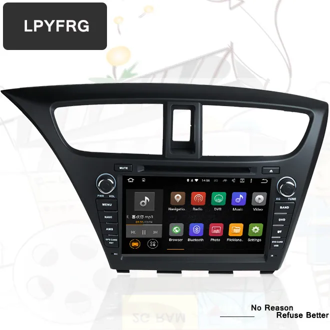 Top Android 8.1 car dvd player Head unit for Honda civic 2014 2015 gps radio BT tape recorder stereo systems in dashboard 1