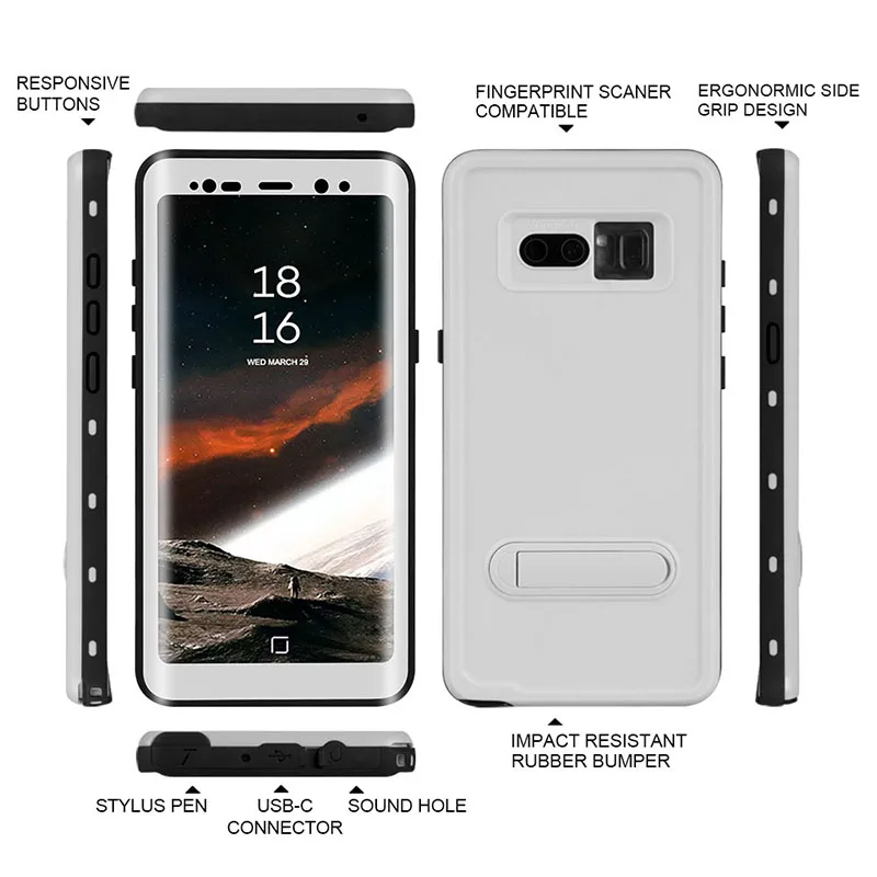 

Life Waterproof For Samsung Galaxy S8 S8PLUS Case TPU For Samsung Galaxy S9 S9Plus Case Protector For Samsung Galaxy NOTE8