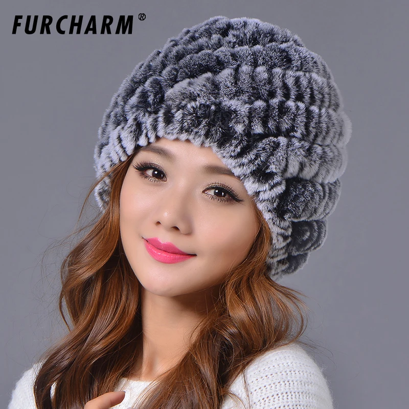 

2018 New Fashion Women Winter Genuine Rex Rabbit Fur Hat Girl Real Rex rabbit Fur Cap Elegant Winter Hat Free Shipping