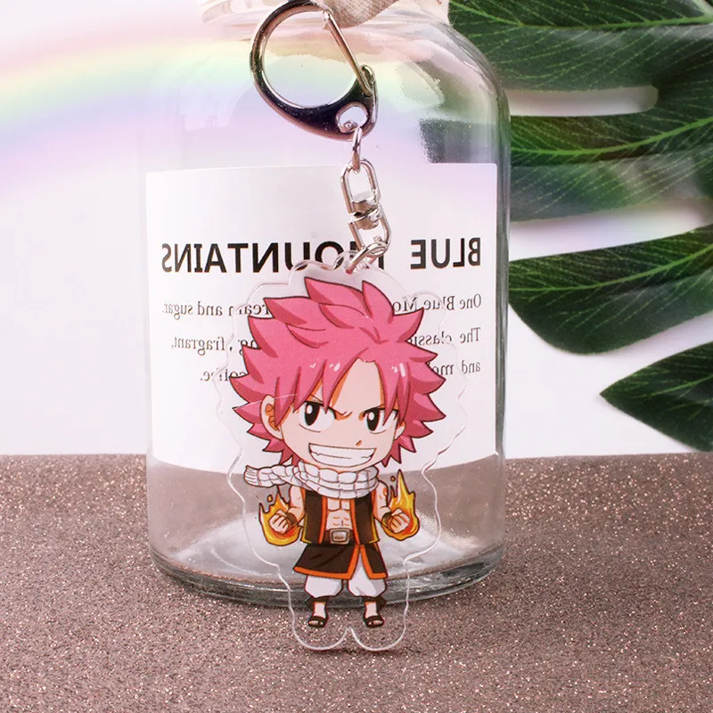 

anime Fairy Tail Keychain Japan Cartoon Elza Happy Jet Elfman Car Pendants Keyring acrylic keychain