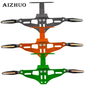 

Motorcycle License Plate Bracket Holder With LED Light For KAWASAKI VERSYS 1000 Z900 Z650 NINJA250/300R Z250/Z300/VERSYS 300X