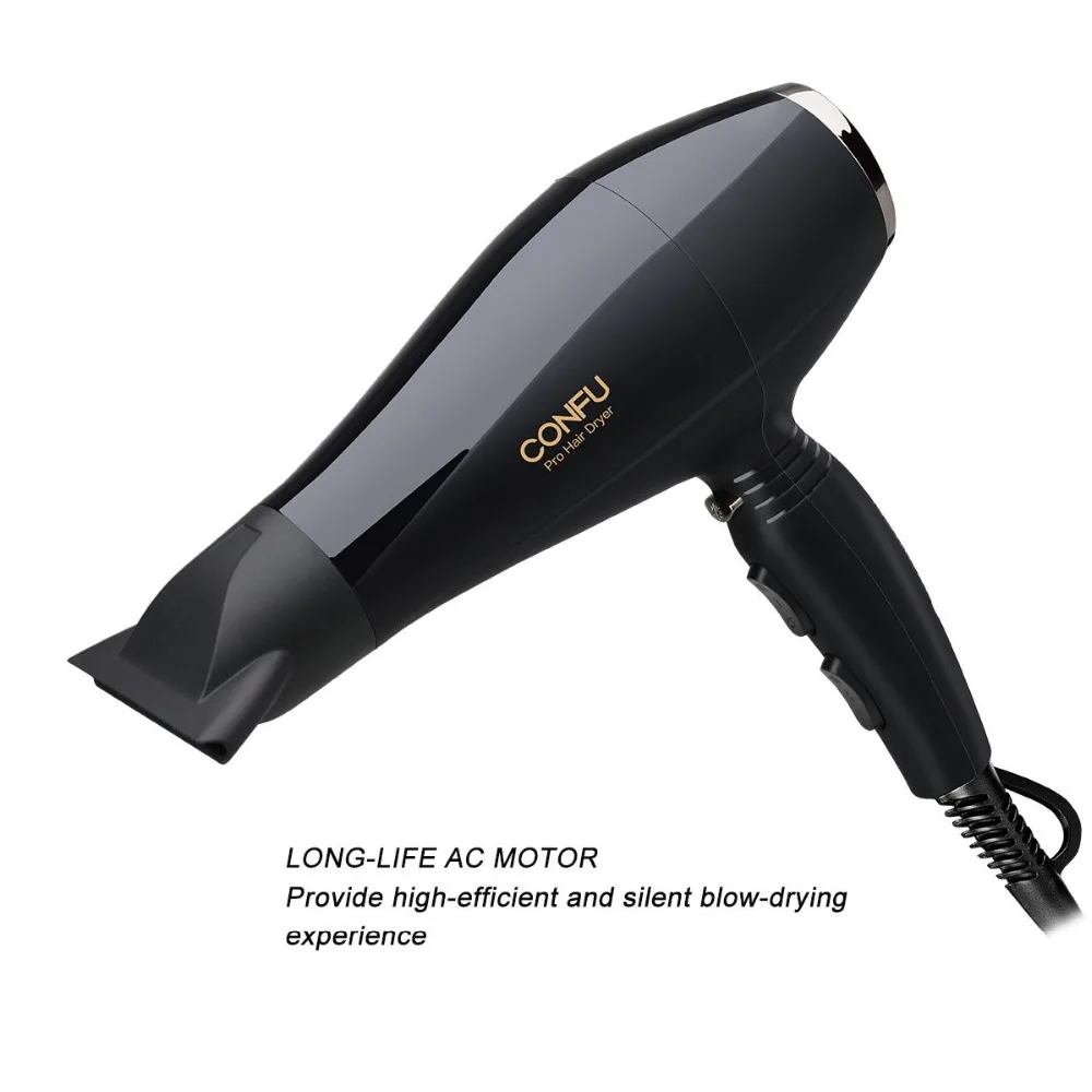 CONFU 2 speed and 3 heat settings Hair dryer 220-240V 50Hz 2000-2300W handheld hair dryer Special cool & heat shot function CONFU 2 speed and 3 heat settings Hair dryer 220-240V 50Hz 2000-2300W handheld hair dryer Special cool & heat shot function