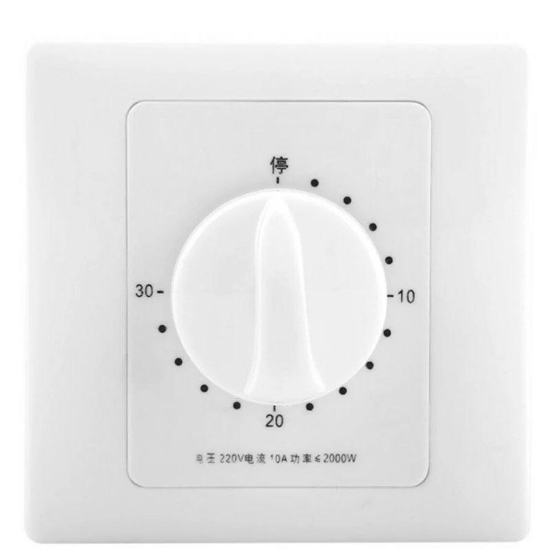 

Panel Mechanical Timer Indoor 15min/30min/60min/120min 2000W Water Pump Wall mounted Switch Control AC220V/52HZ