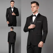 Latest Coat Pants Designs 3Piece Black Mens Suits Wedding Suits Groom Tuxedos Costume Homme Slim Fit Terno Masculino Prom Suit tian qiong mens black wool suits latest coat pant designs chinese style stand collar slim fit groom wedding suit formal wear